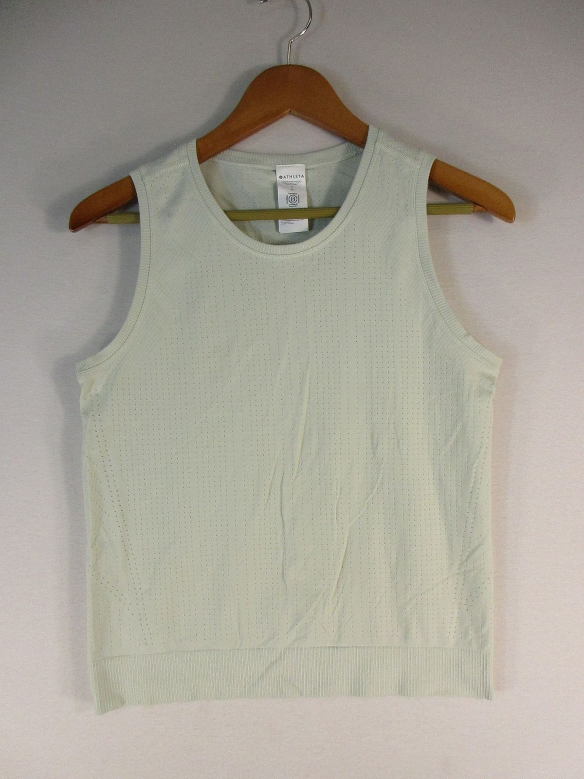Athleta Tank Top Womens S Mint Green Perforated Breathable Activewear Light
