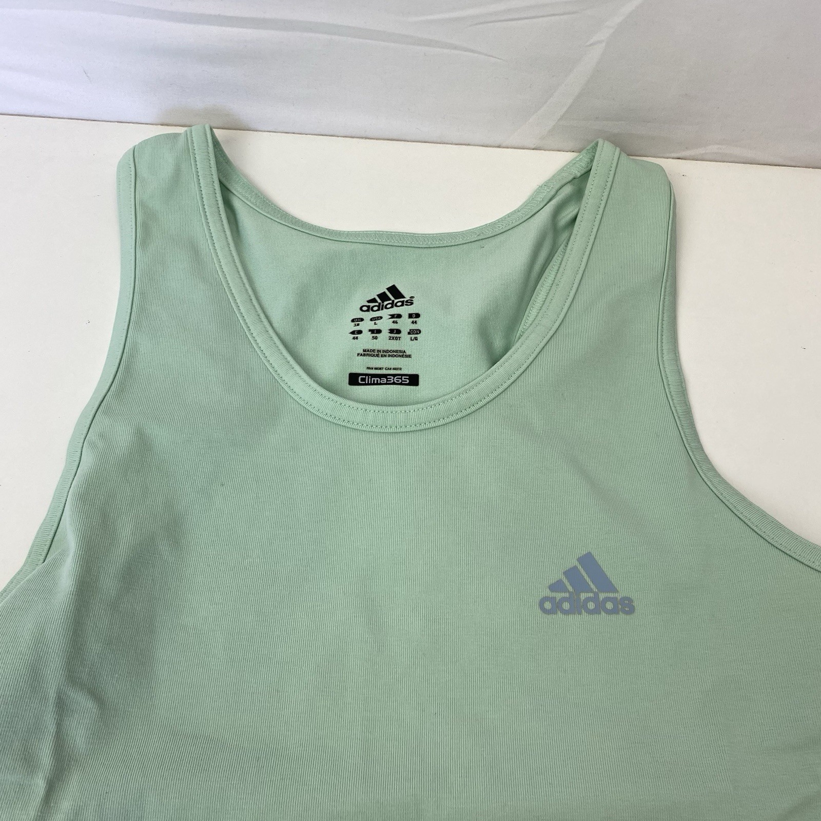 Adidas Clima365 Womans Large Mint Green Athletic Fit Tank Top Sleeveless Shirt