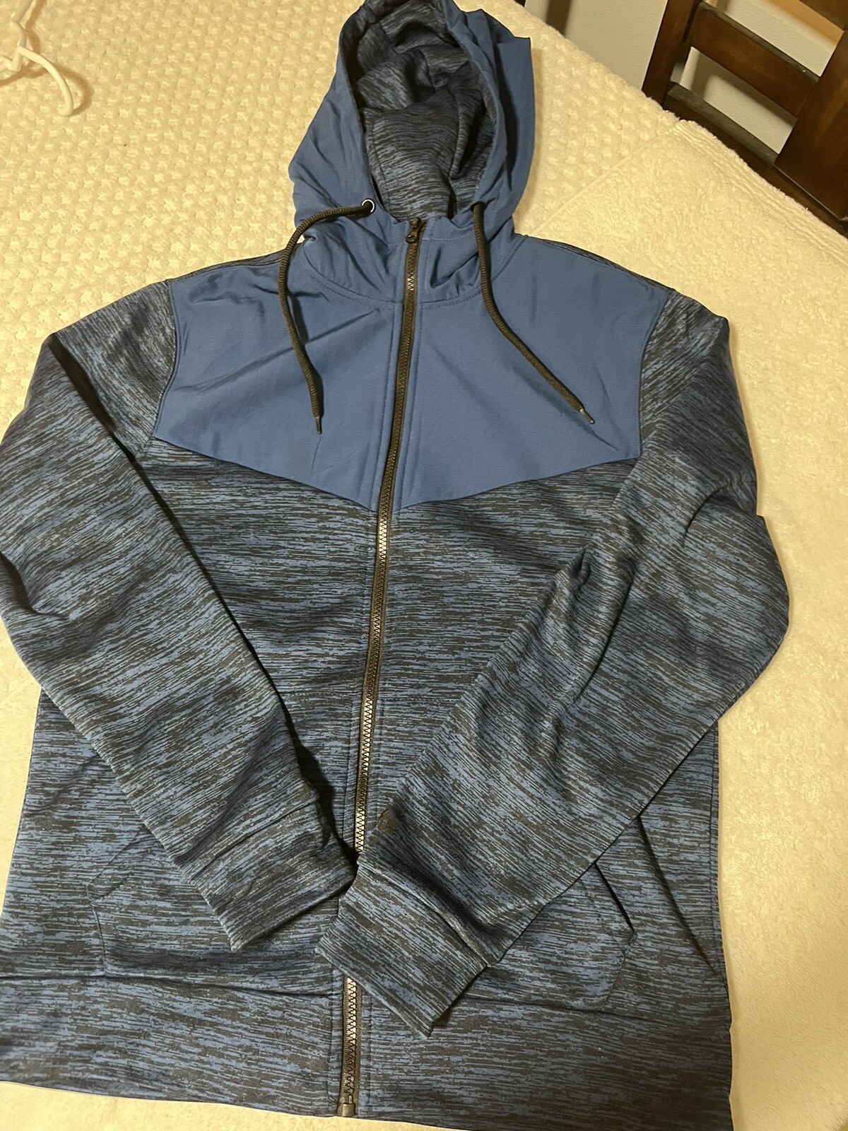 RBX Woman Medium Jacket Active Long sleeve Top Hooded Zip Up Athleisure Blue SzM