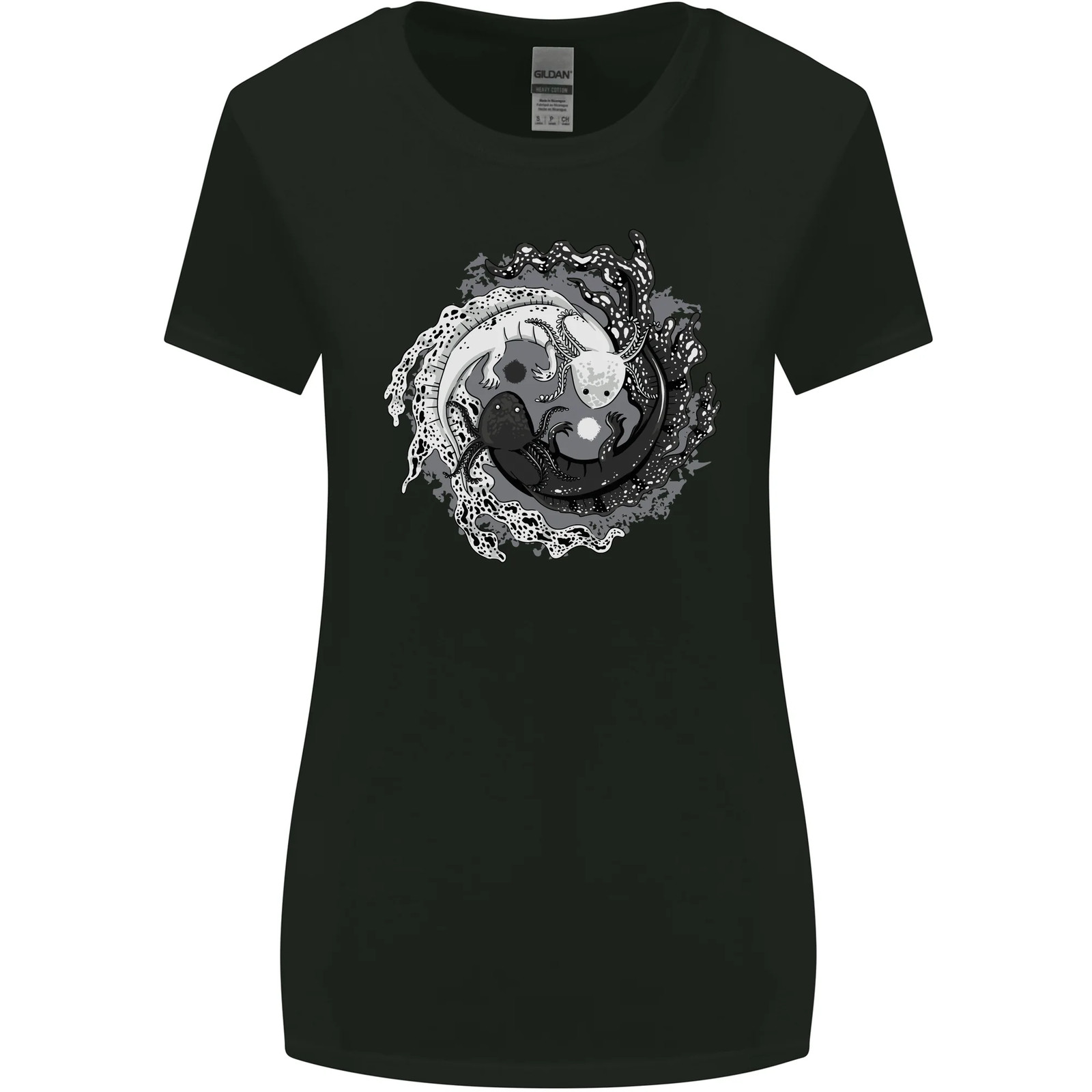 Axolotl Yin Yang Womens Wider Cut T-Shirt