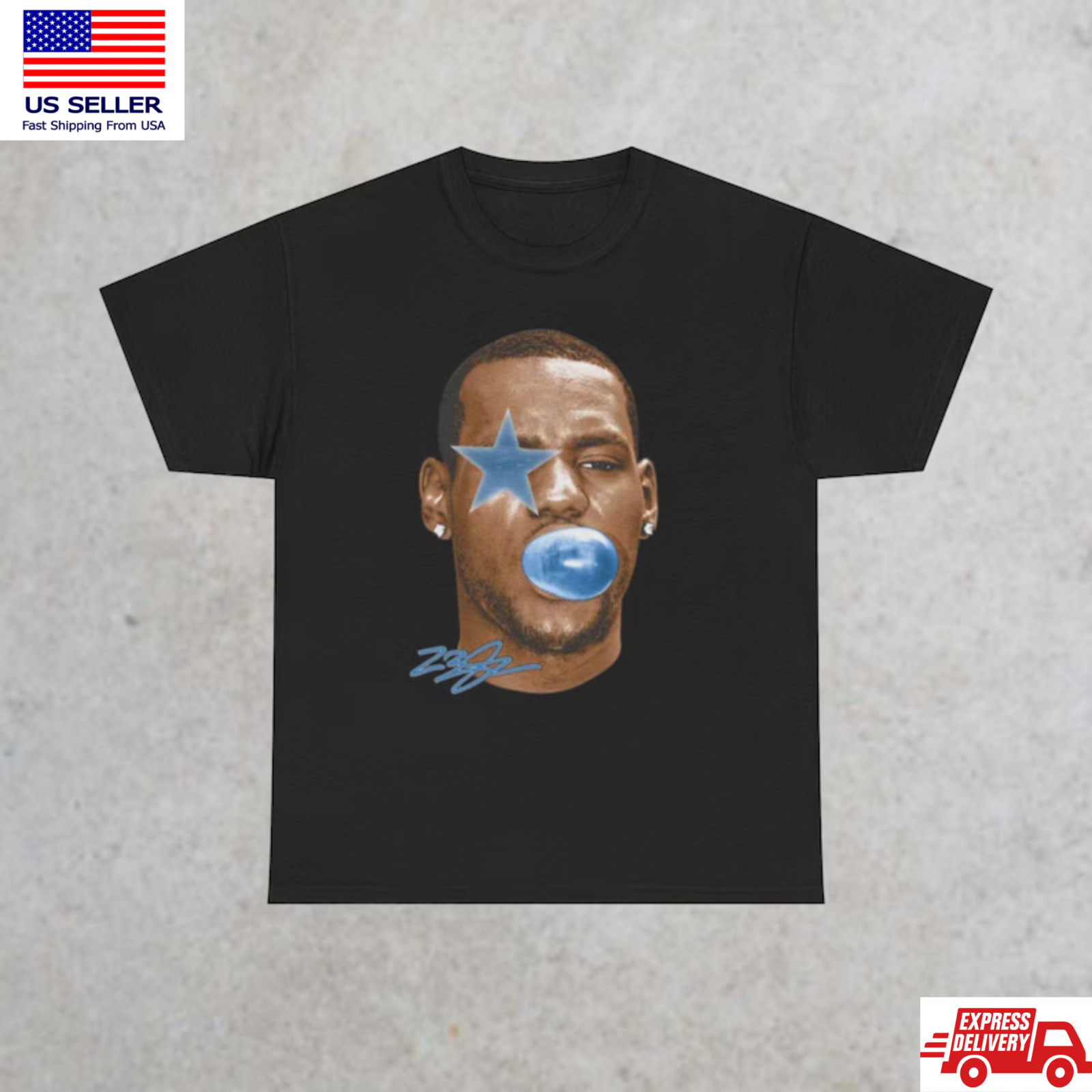 LeBron James Bubble Gum Boxy Cotton T Shirt Basketball Y2K Graphic Fan Tee