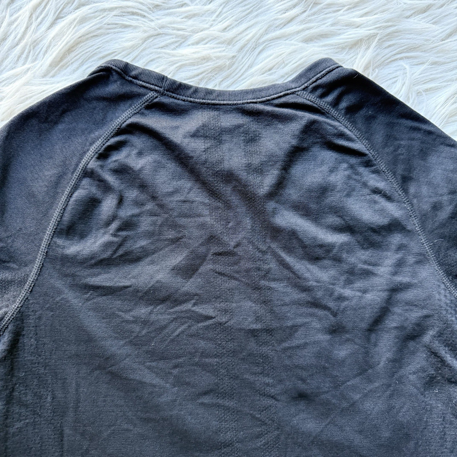 FIGS Black Long Sleeve Compression Base Layer Top Womens Small