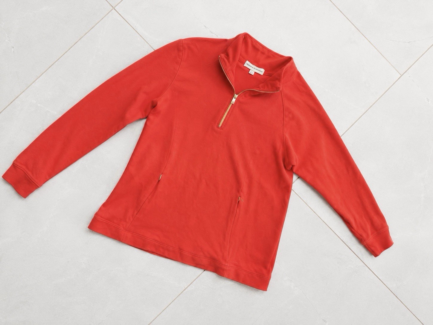 Fairway & Greene Quarter-Zip Pullover – Women’s Small – Coral Red