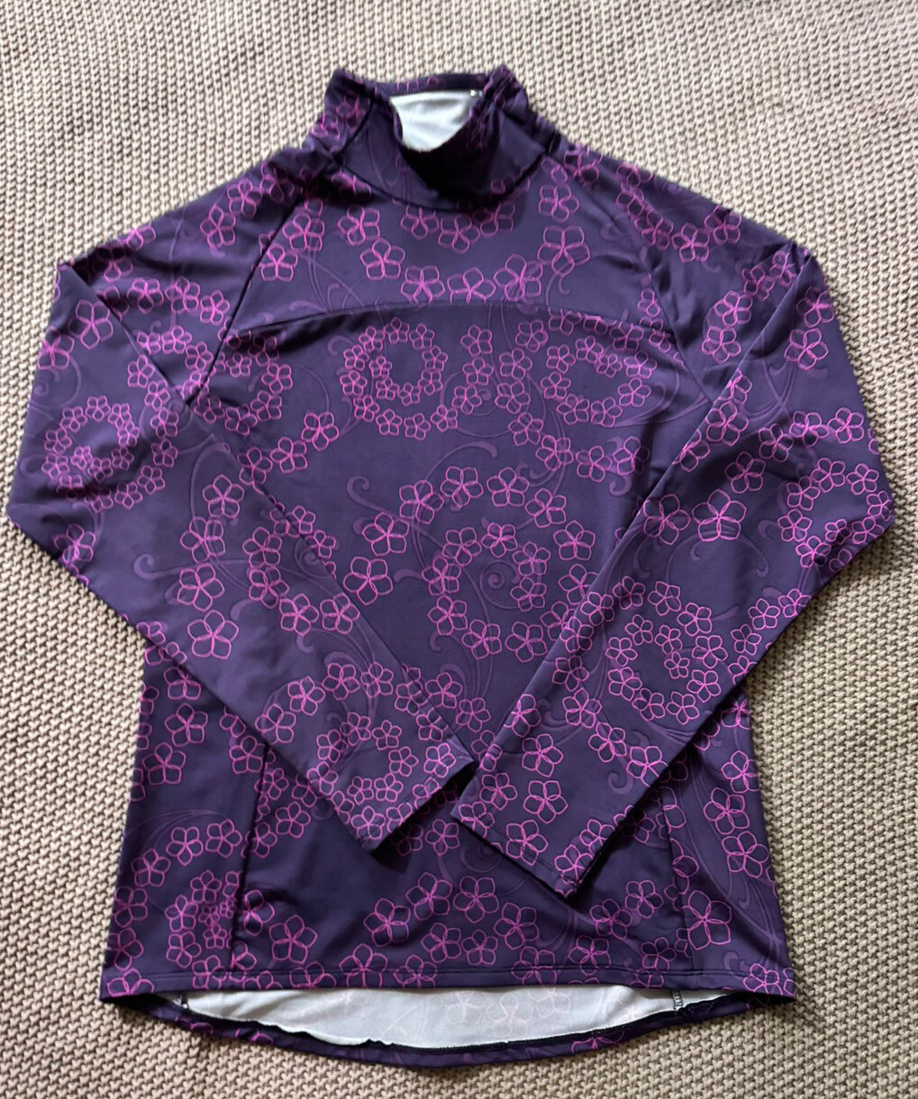 LLBean Women’s 1/4 Zip Purple Pink Performance Sweatshirt Mock Neck Size M