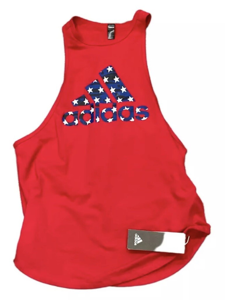 👚Adidas MEDIUM Versatile Multi Sport Tank Top Scarlet America Legend Ink A4