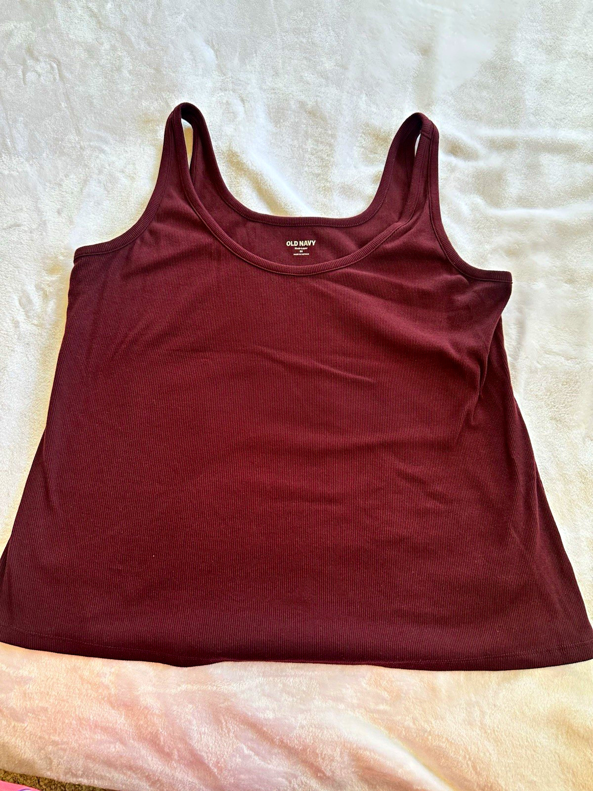 Old Navy First Layer Ribbed Scoop Neck Tank Top Burgundy Plus Size 2X
