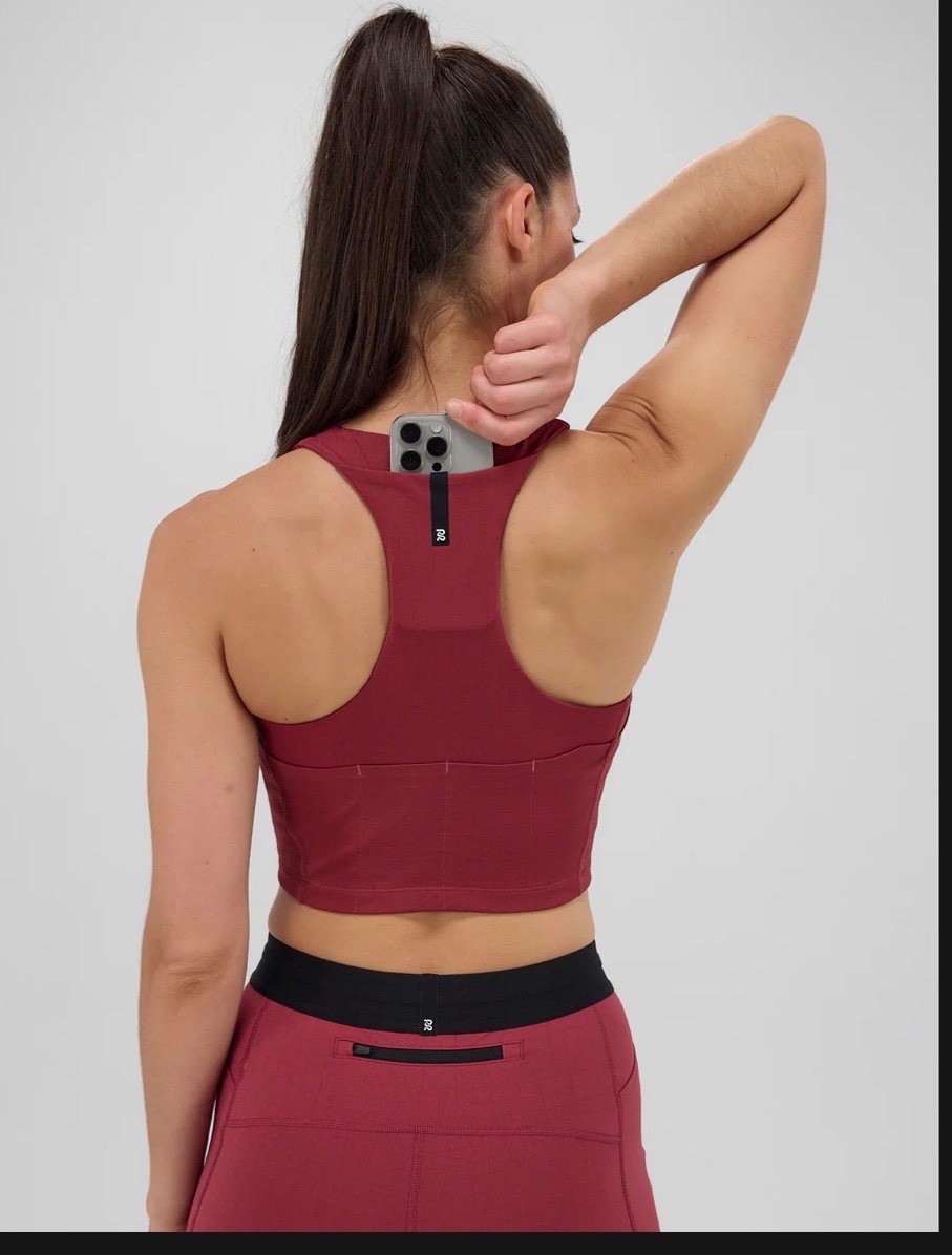 Bandit Running Zip Front Crop Top
