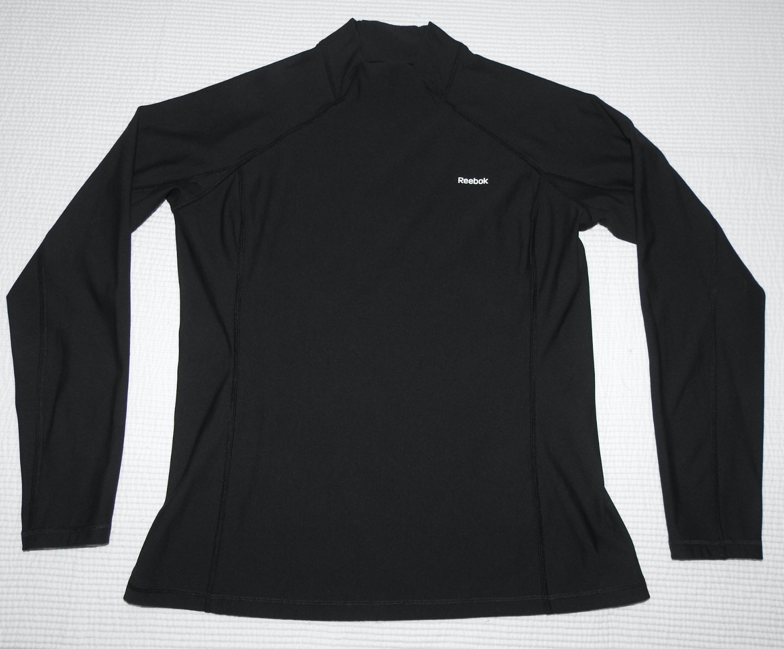 Reebok Play Dry Women’s Black L/S Shirt Mock Neck Cold Weather Wicking Tech XL