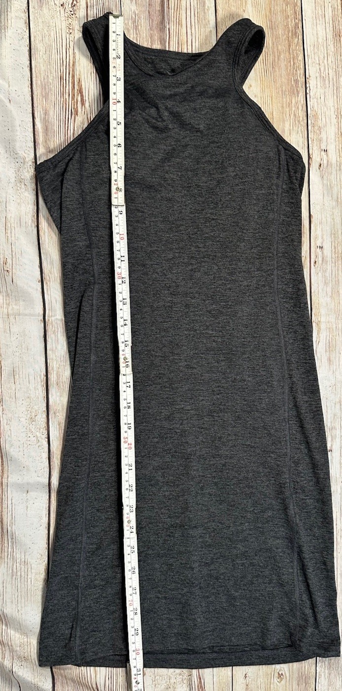 Athletic Tank Dress Built In Bra Gray Racerback Cutout Stretch XS Gym