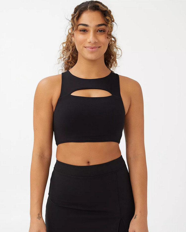 Cotton On Body Women’s Smoothing Cut Out Vestlette Top Black Size XS 3496