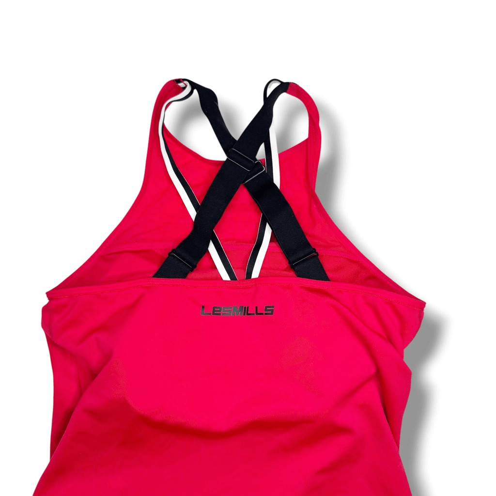 LES MILL Reebok Long Bra Training Top Criss-Cross Racerback High-Neck Women’s S
