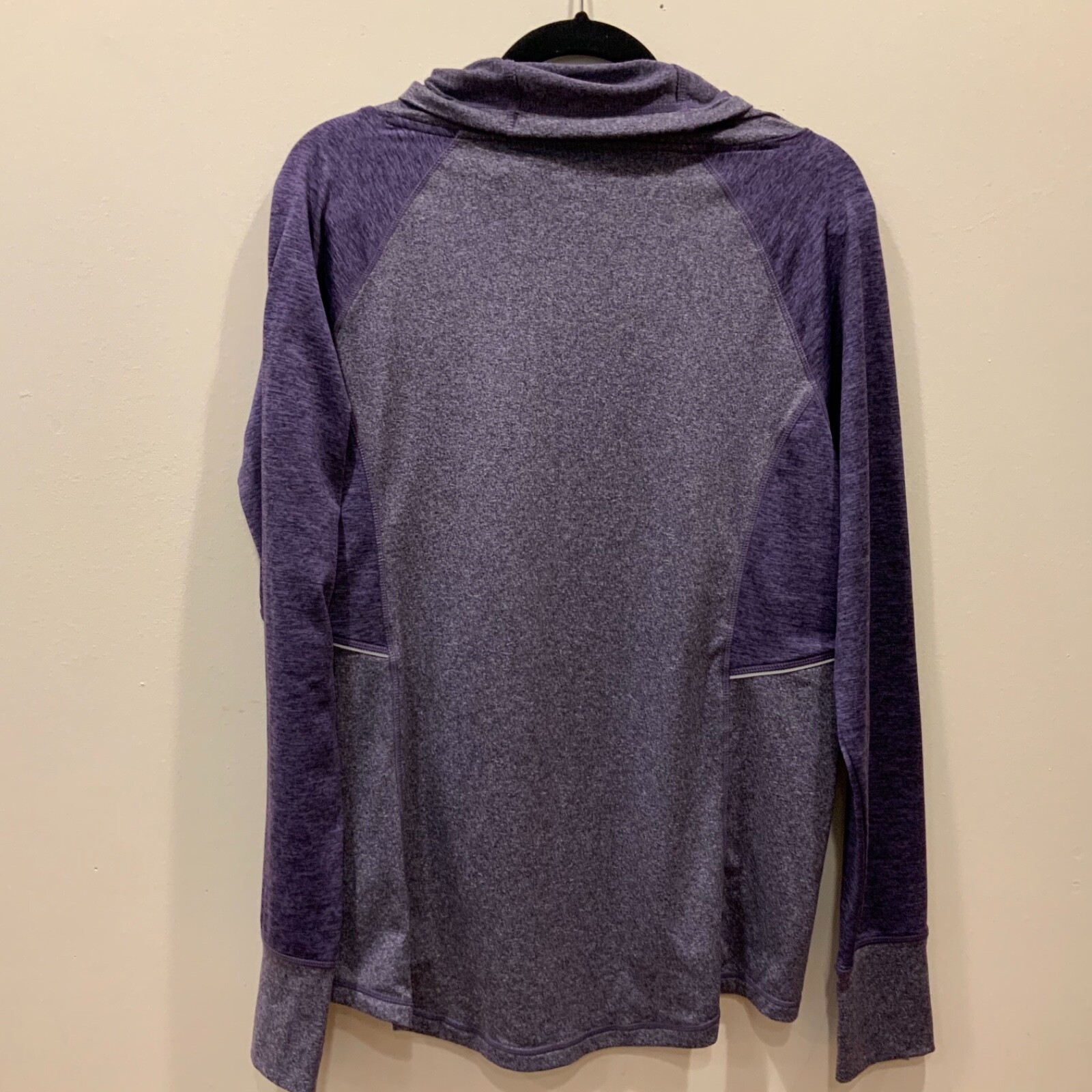 Large Avia Athletic Pullover High Neck Shirt long tunic thumb cowl shawl collar