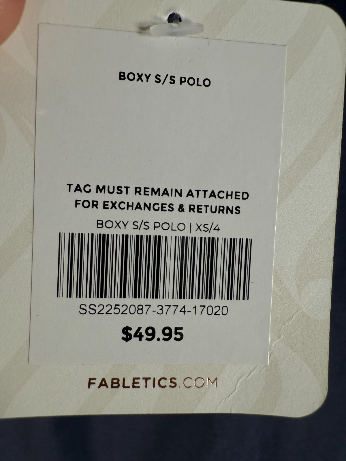 BNWT Fabletics Womens Cropped Boxy Preppy Polo Shirt Top Blue Sz XS 18.5×17