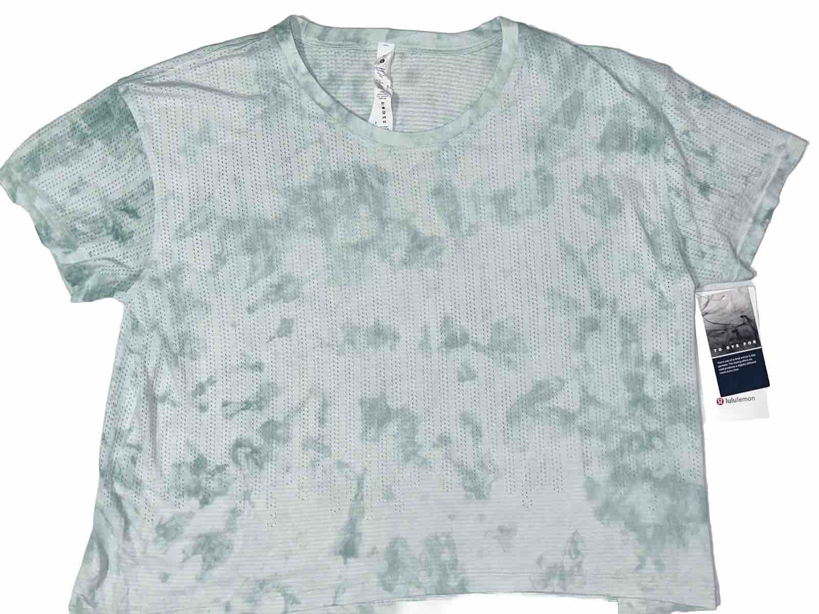 NWT💎LULULEMON💎SIZE 16💎TRAIN TO BE*SHORT SLEEVE💎RSWR/GREEN & WHITE💎CUTE