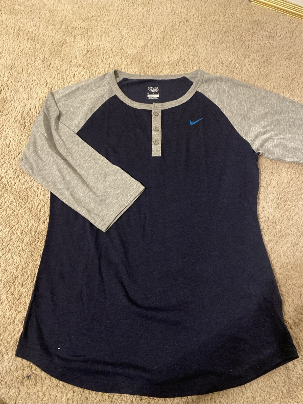 Nike the Athletic Dept Women’s 3/4 Sleeve Top, Baseball Style, Size Medium