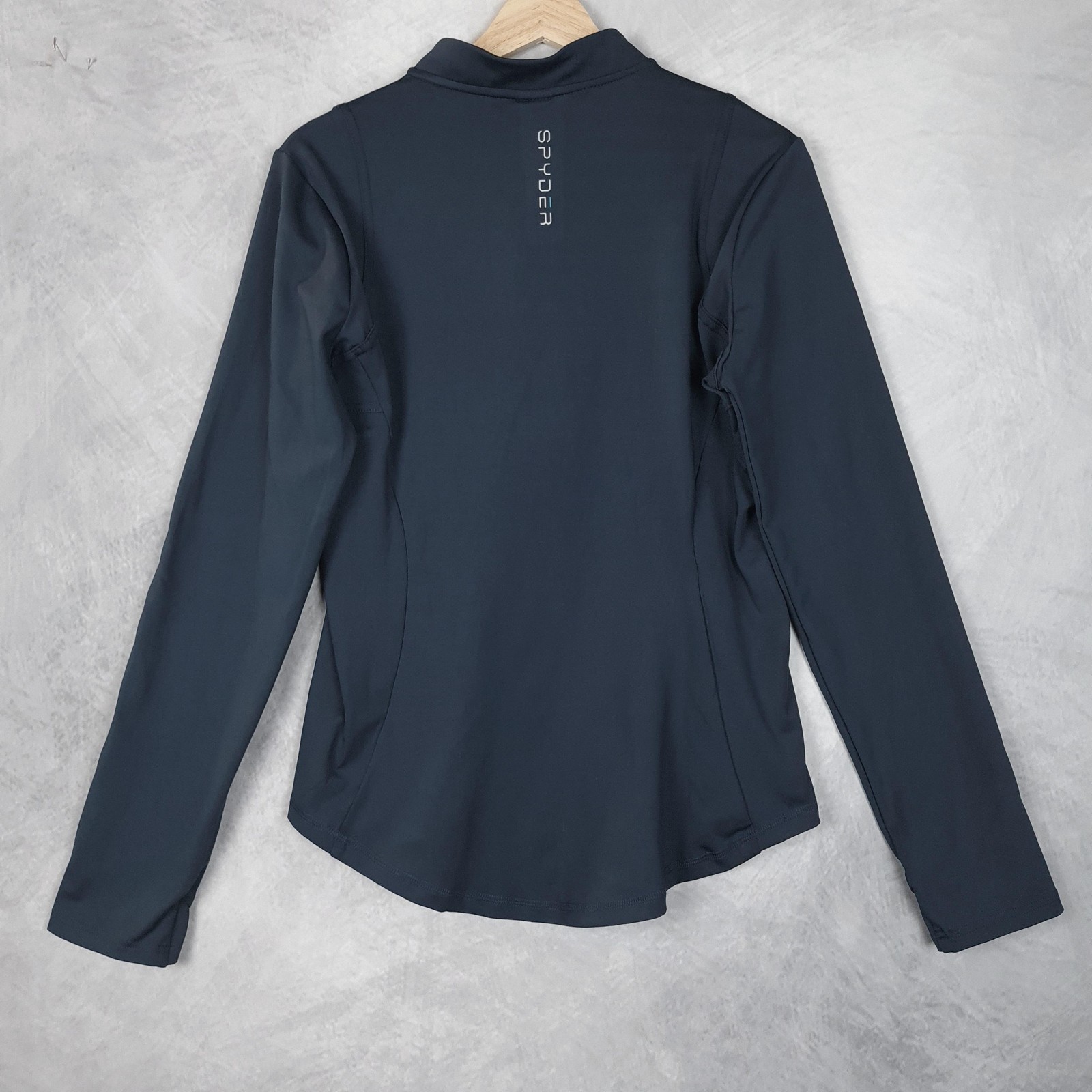 Spyder Active 1/4 Zip Pullover Womens Large Blue Thermal Stretch Running Top