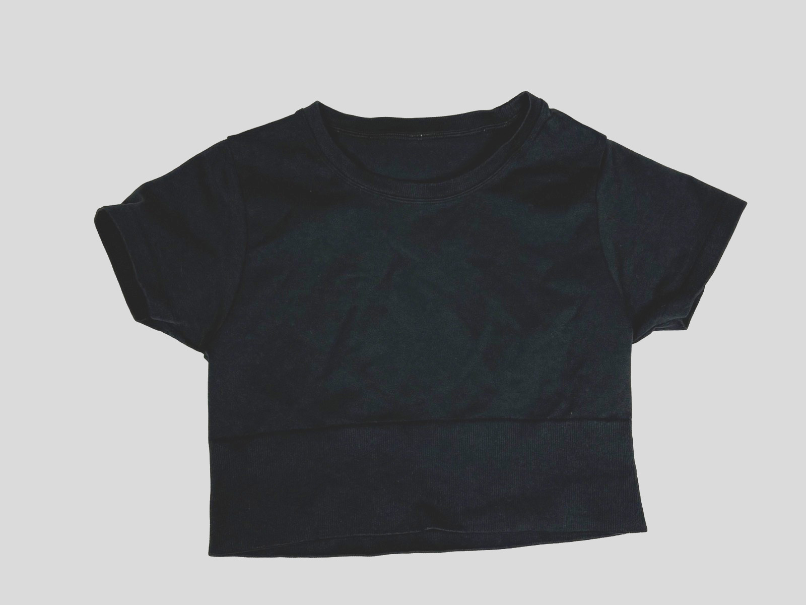 OFFLINE by Aerie Compression Top Women Small Black Cropped Stretch Athleisure