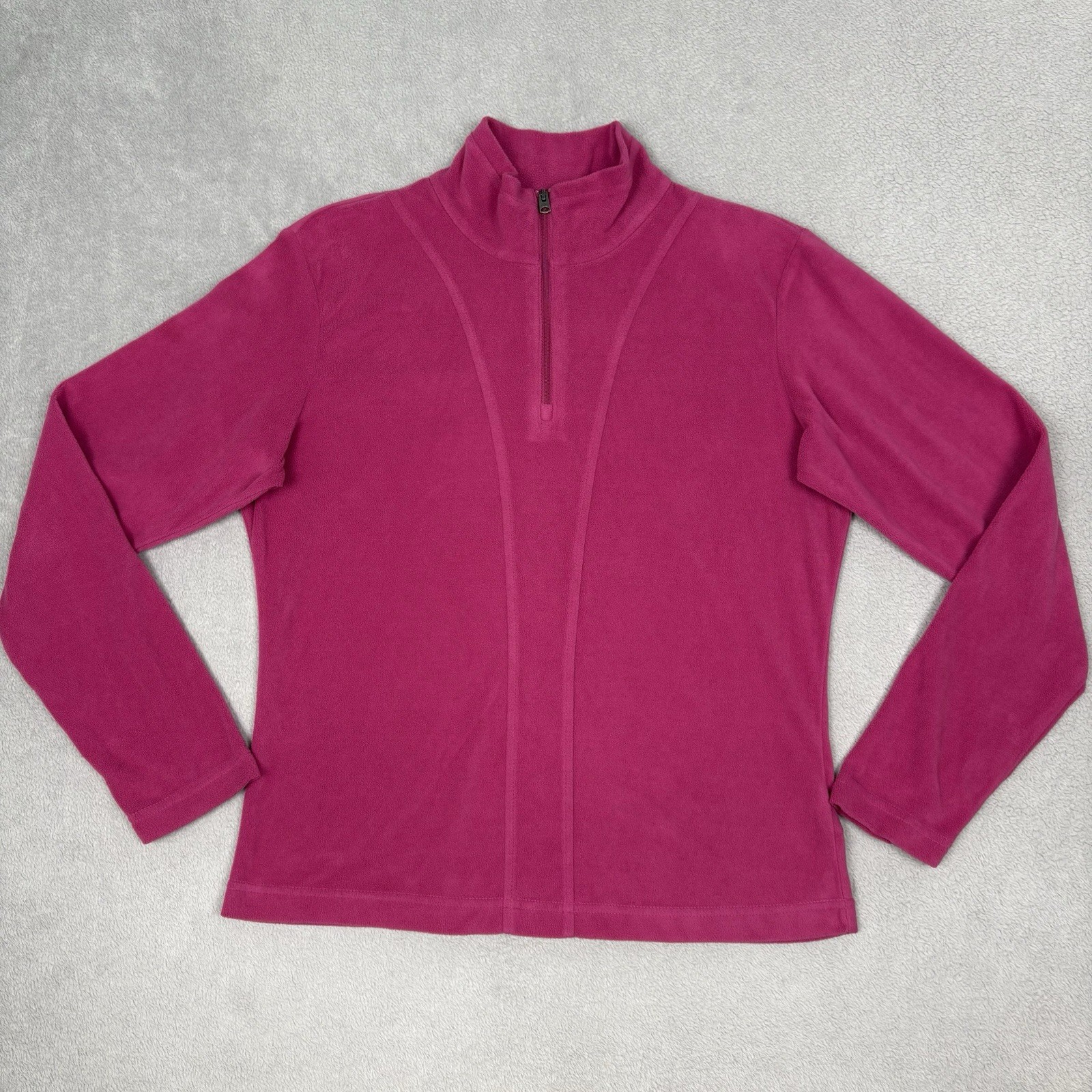 Columbia Womens M Pink 1/4 Zip Fleece Pullover Sweatshirt Thermal Base Layer XCO