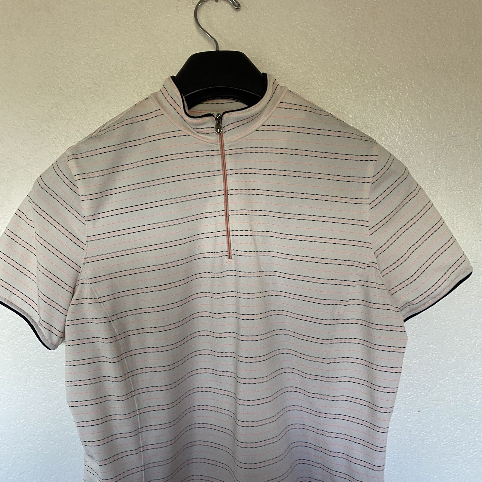 Tail Tech Performance Womens Multicolor Short Sleeve 1/4 Zip Activewear Top Sz L