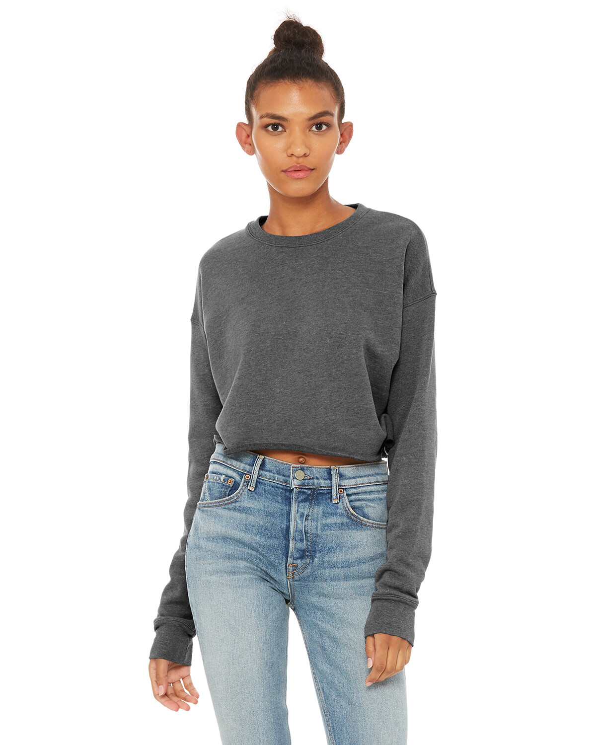 Bella + Canvas Ladies Cropped Fleece Crew Neck B7503 52% Cotton 48% Poly Fleece