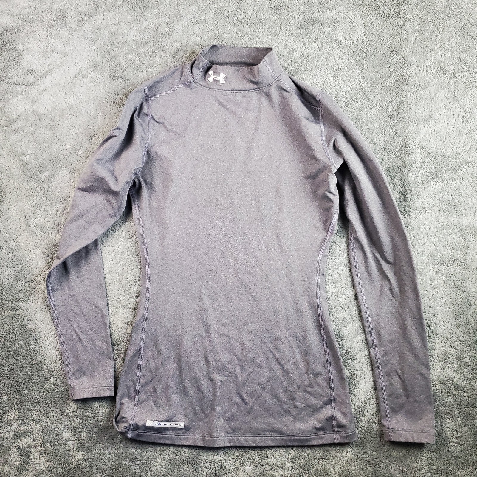 Under Armour Shirt Women’s S Fitted Gray UA Coldgear Mock Compression LS 1215968