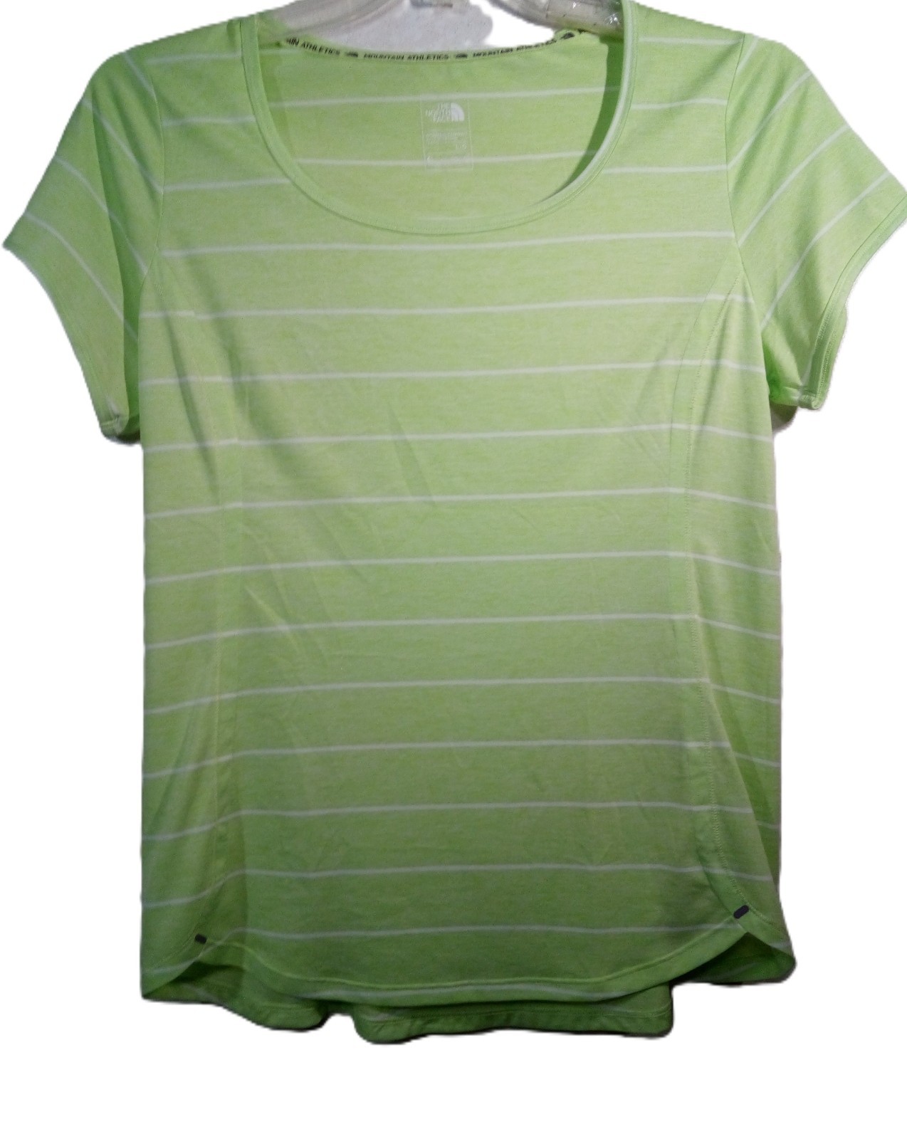 The North Face FlashDry XD Mountain Athletics T-Shirt Women L Green Striped