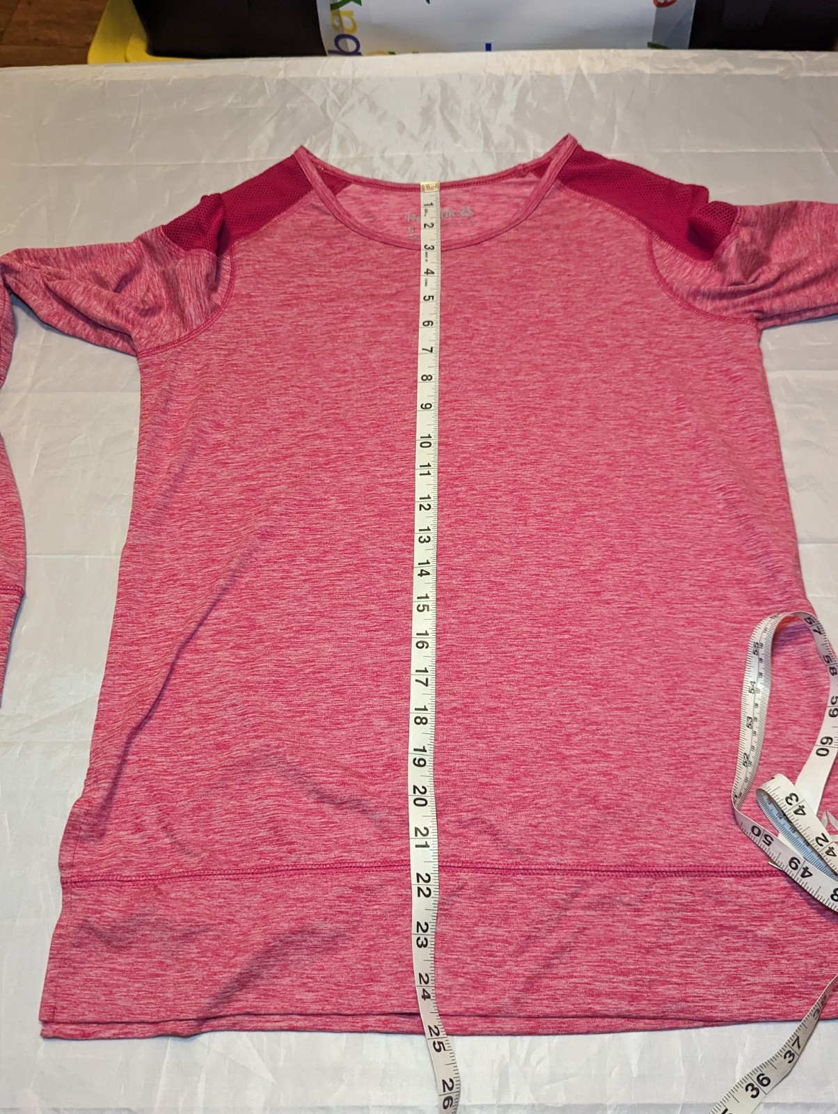 Reebok Polyester Stretch Pink Long Sleeve Round Neck Top Womens Small RN104141