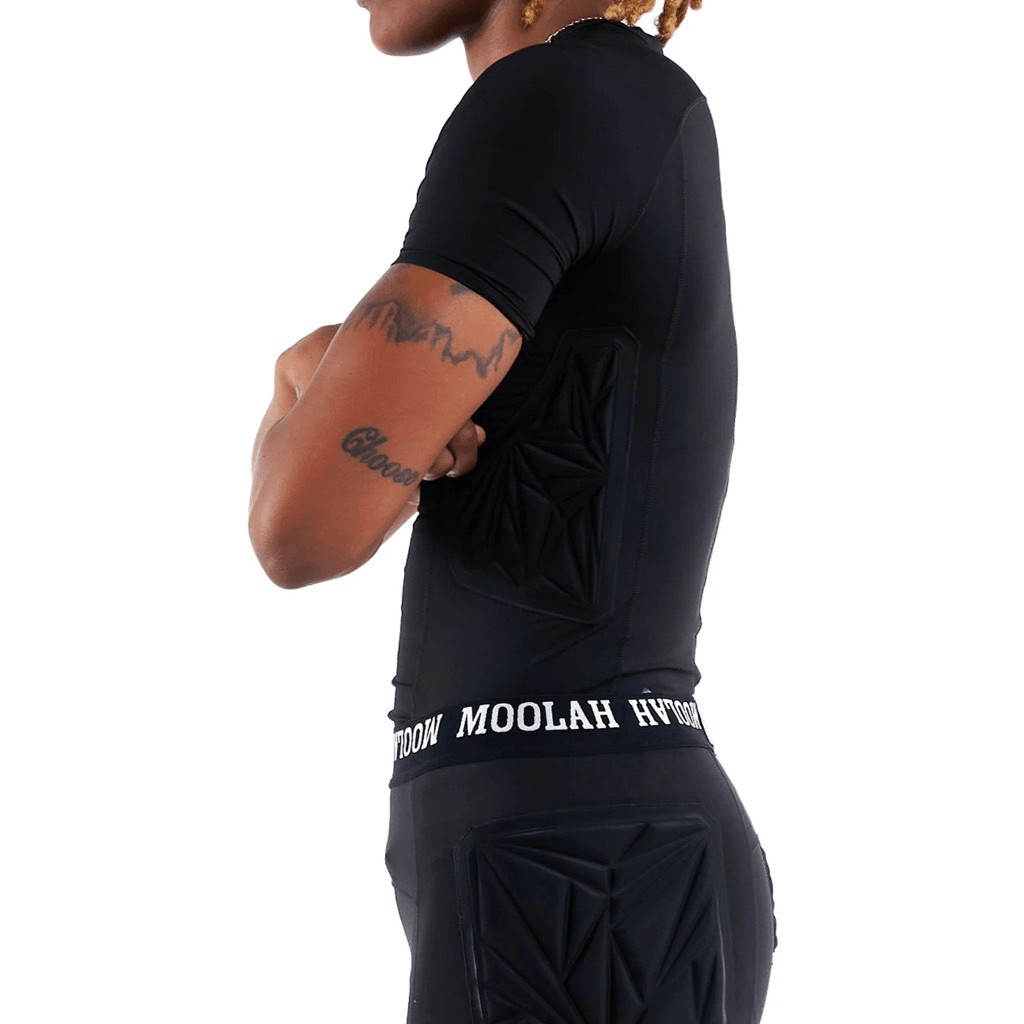Moolah Kicks Padded Compression Short Sleeve Shirt Blacktop Large