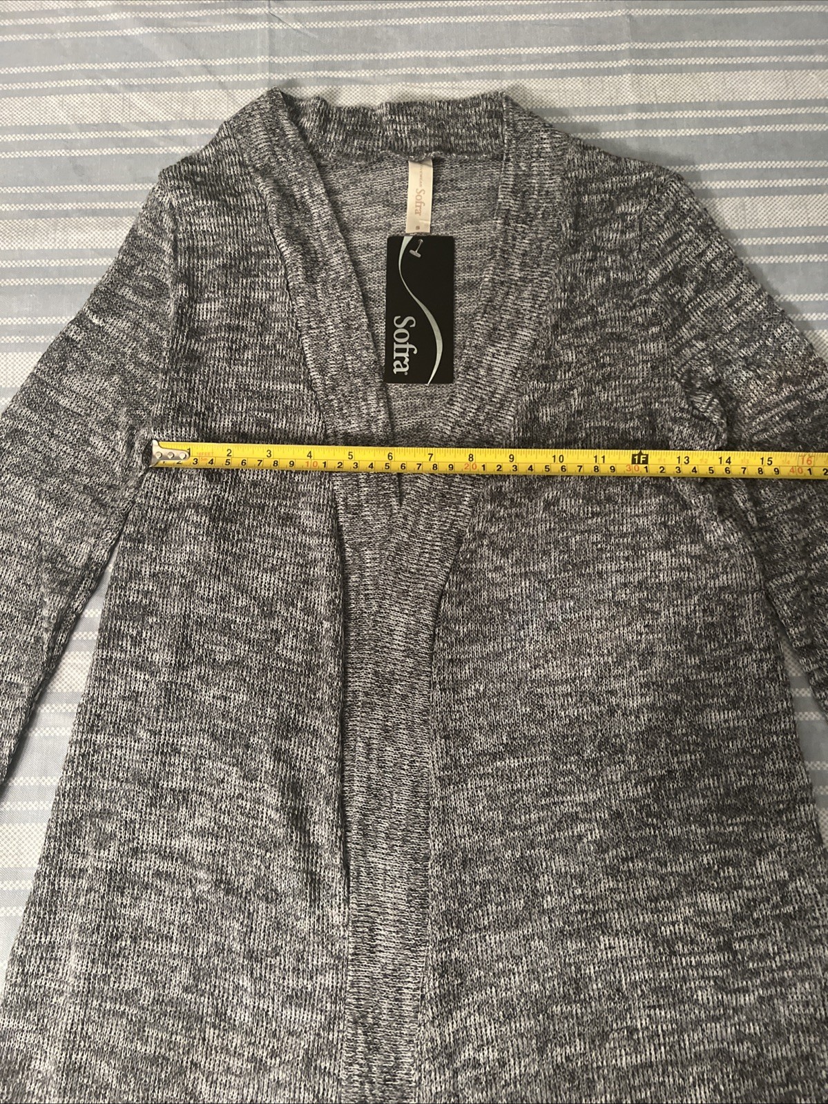 Sofra Womens Gray Open Cardigan. Size Small NWT