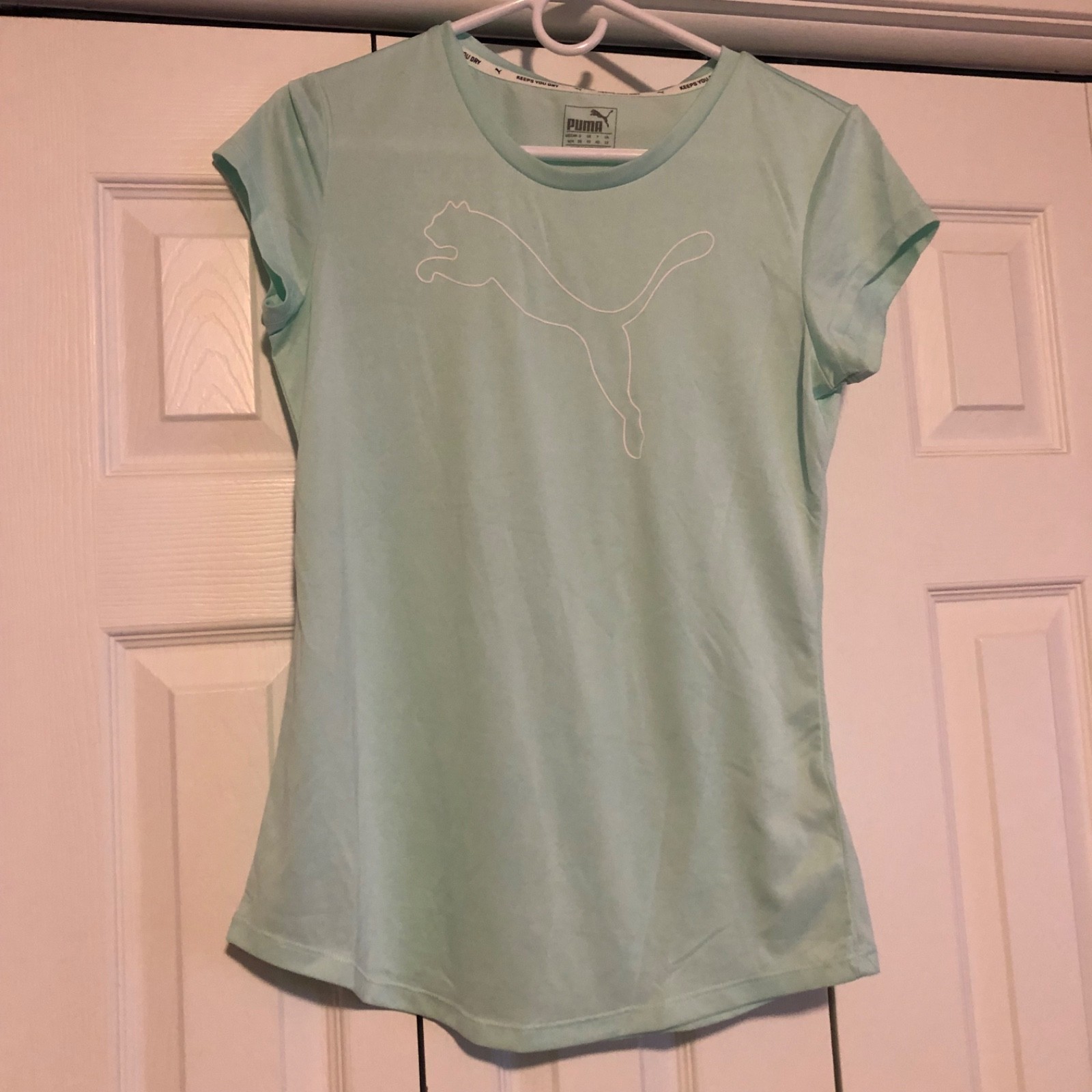 Puma Active Logo Heather Tee Women’s Size Medium Athlesiure Moisture Wicking