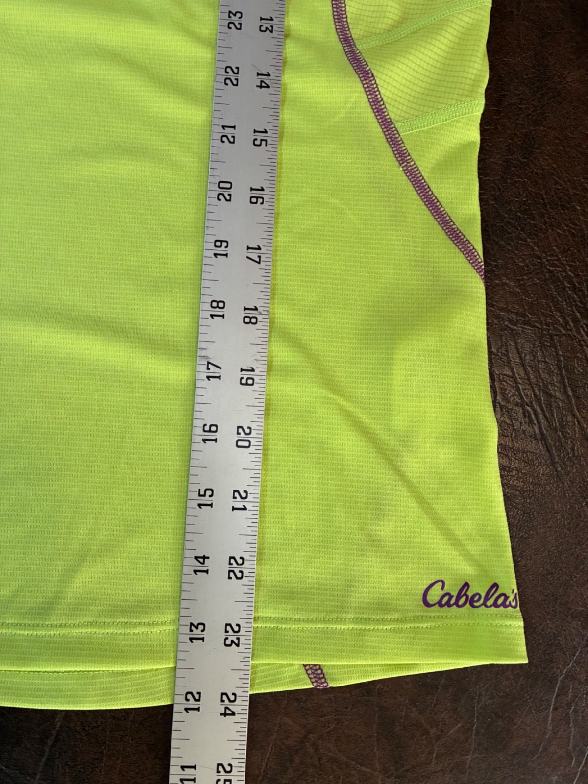 Size M CABELAS XPG Athletic Top Lime Green Cool Wick Reflective Running Biking