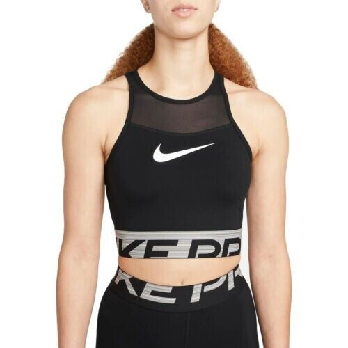 NEW Nike Pro Dri-Fit Graphic Cropped Training Tank Top DM7689-010 Women’s M
