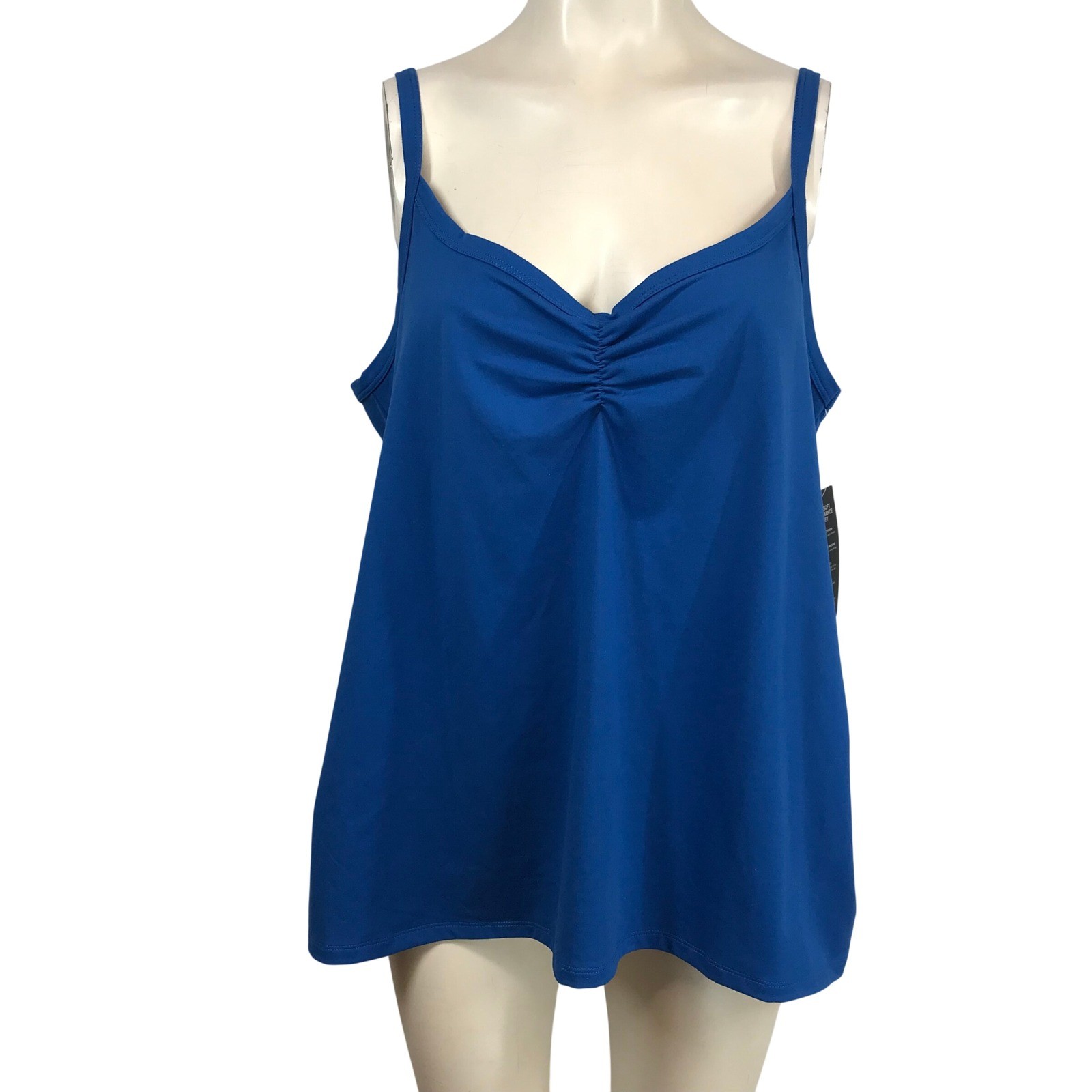 Torrid Active Cami Super Soft Performance Jersey Ruched Blue Tank Top 2X 18-20