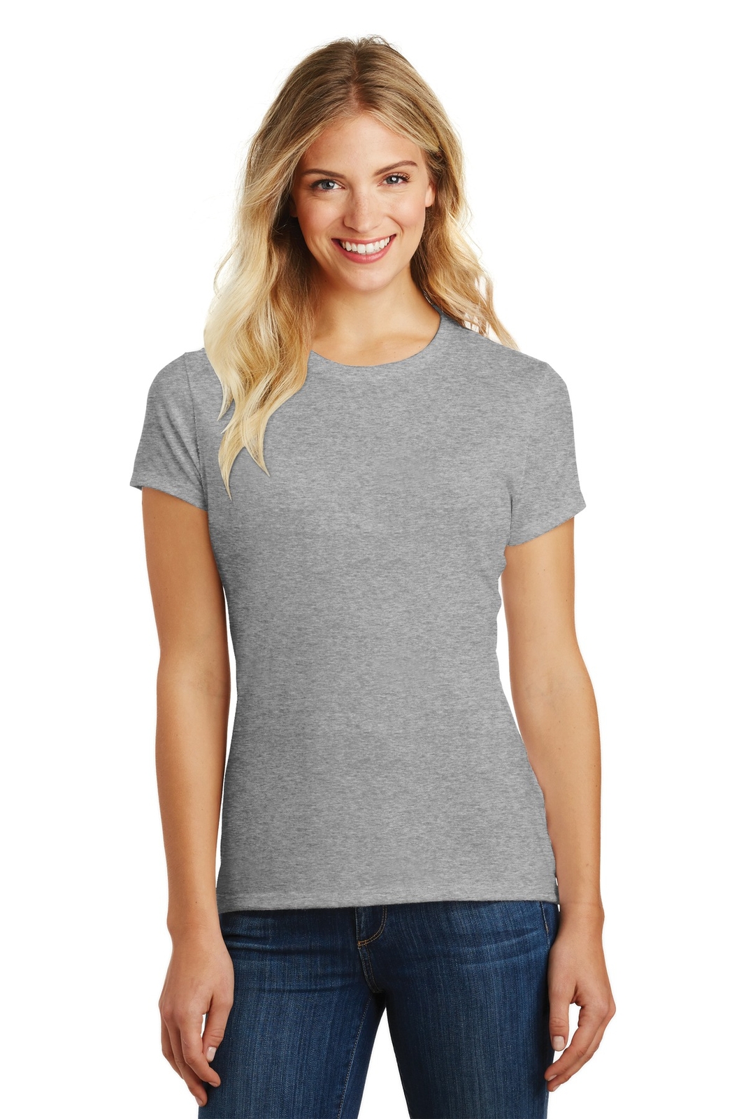 District DM108L Womens Short Sleeve Perfect Blend Crew Neck Stylish T-Shirt