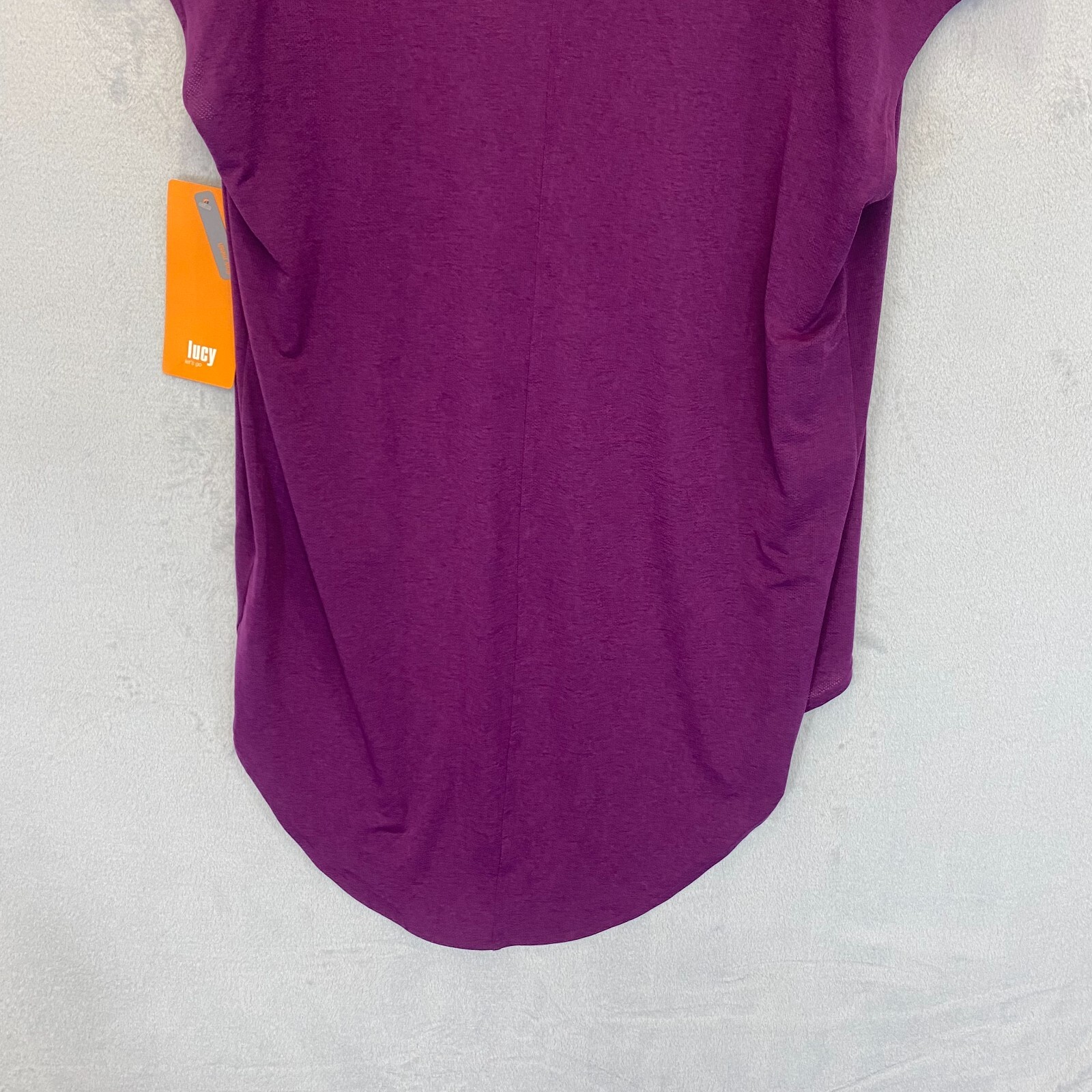 Lucy Yoga Flow Wrap Top Medium Athletic Purple Breathable Open Front Mesh NWT