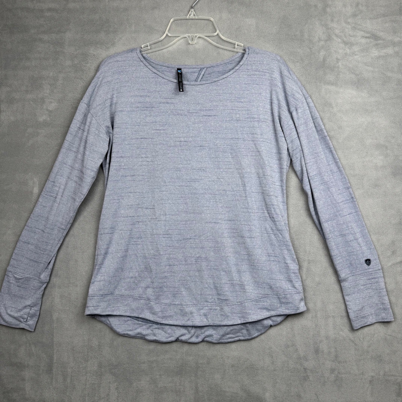 Kuhl Intent Womens Gray Long Sleeve Open Back Workout Top Size M 8418