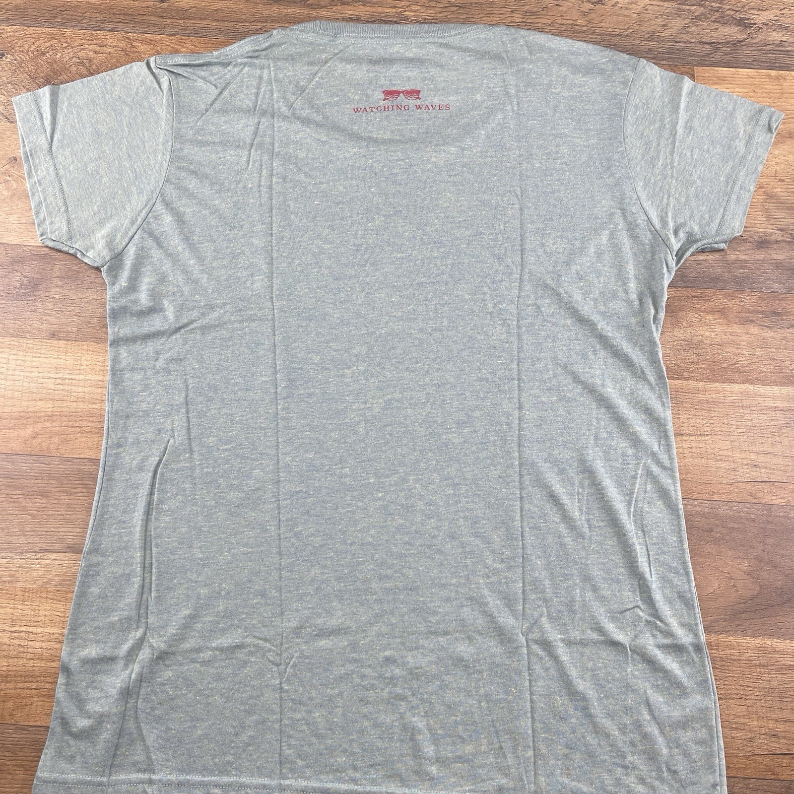 Watching Waves Medium Womens Light Green Tee Shirt Top Private Selection Apparel