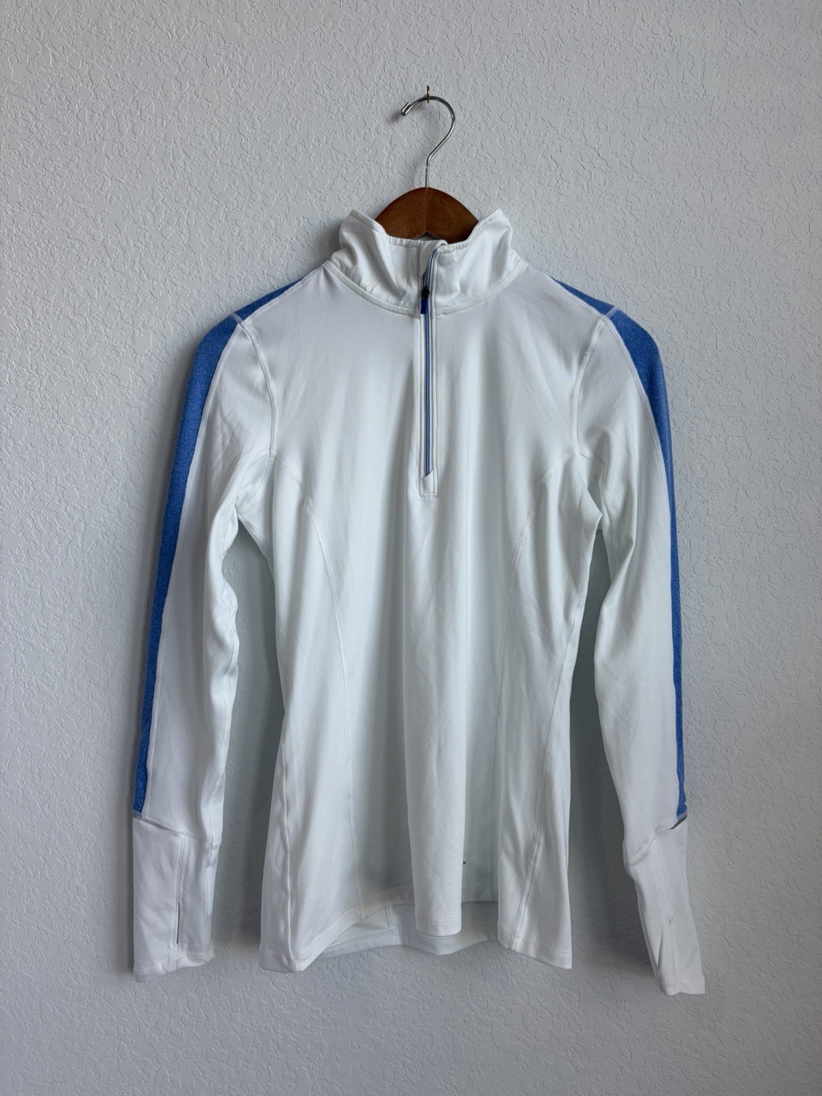 Brooks Women’s 1/4 Zip Pullover Long Sleeve Thumbholes Pocket Colorblock S