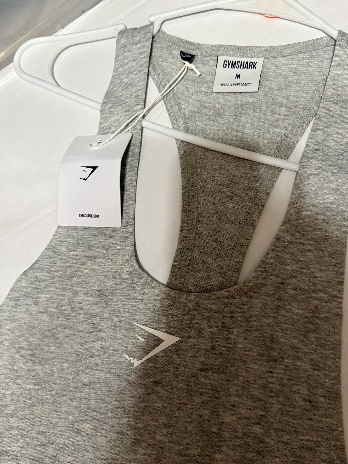 Gymshark NWT React Stringer Women’s M Gray Racerback Scoop Neck Slim Tank Top
