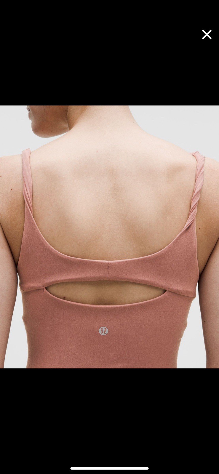 Lululemon red clay Aligne top Twist strap, cropped XS
