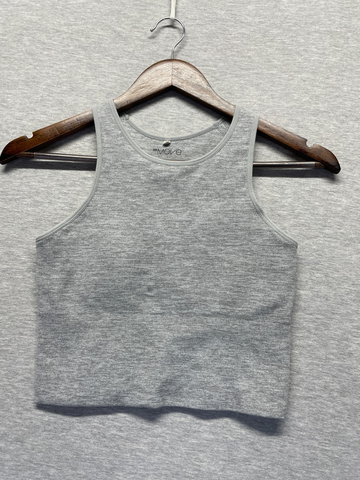 H&M Move Seamless Crop Tank Top Womens Small Heather Gray Racerback Workout Gym