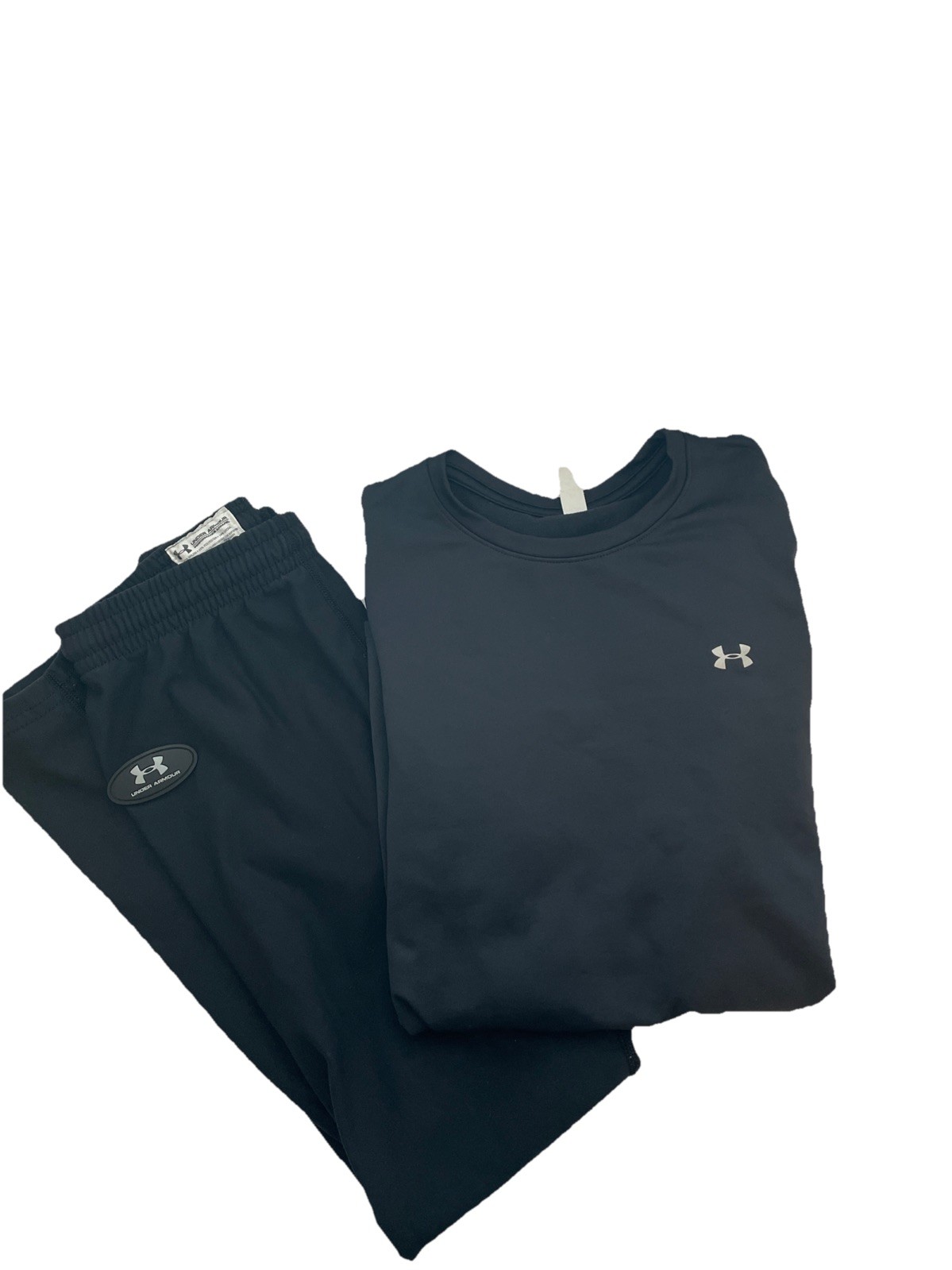 Under Armour Ladies Size S Cold Gear Top And Bottoms Set Black Preowned Good
