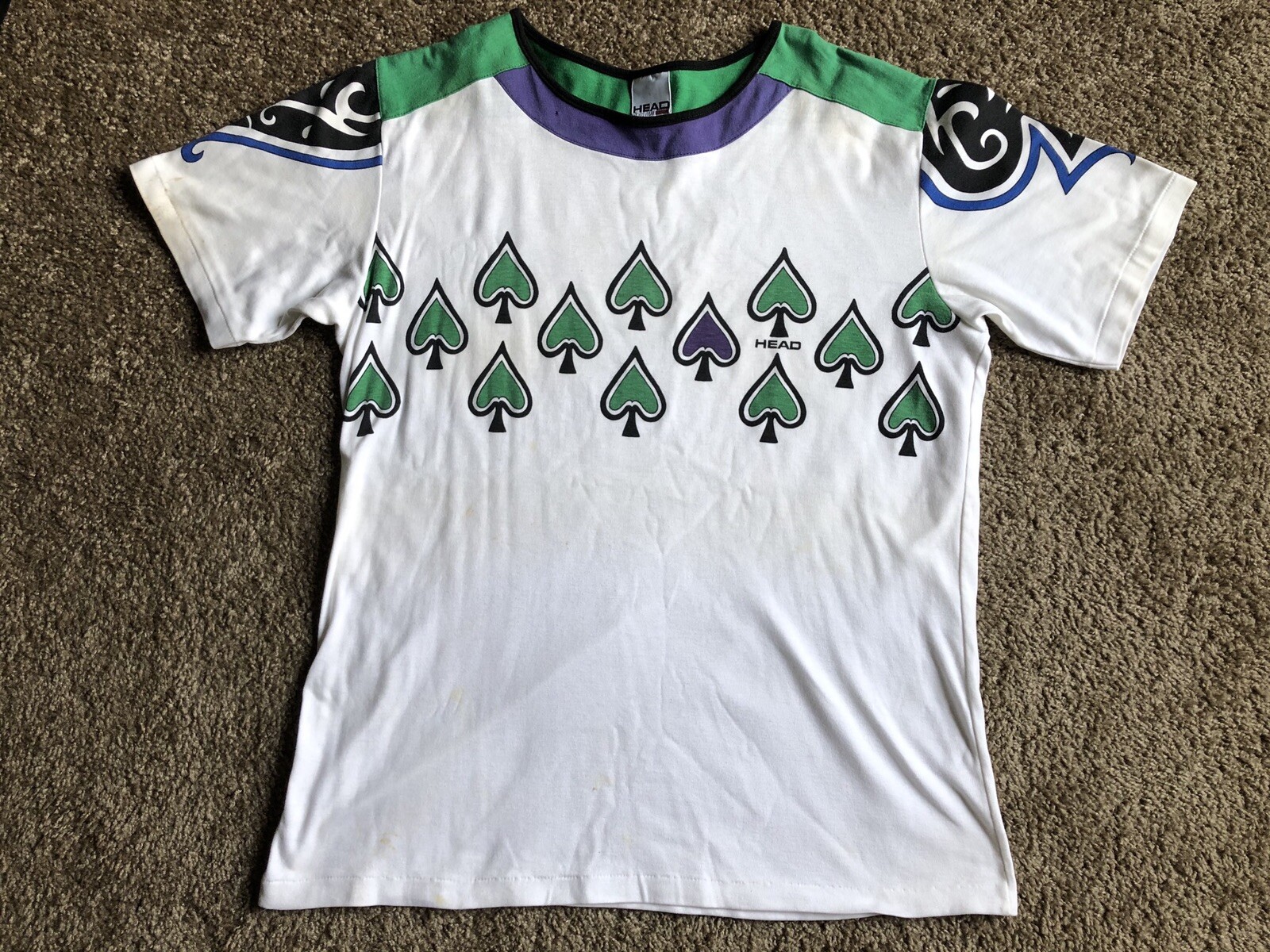 VTG 90s Head Sports Wear Tennis Card Spades T Shirt Adult Size M Medium