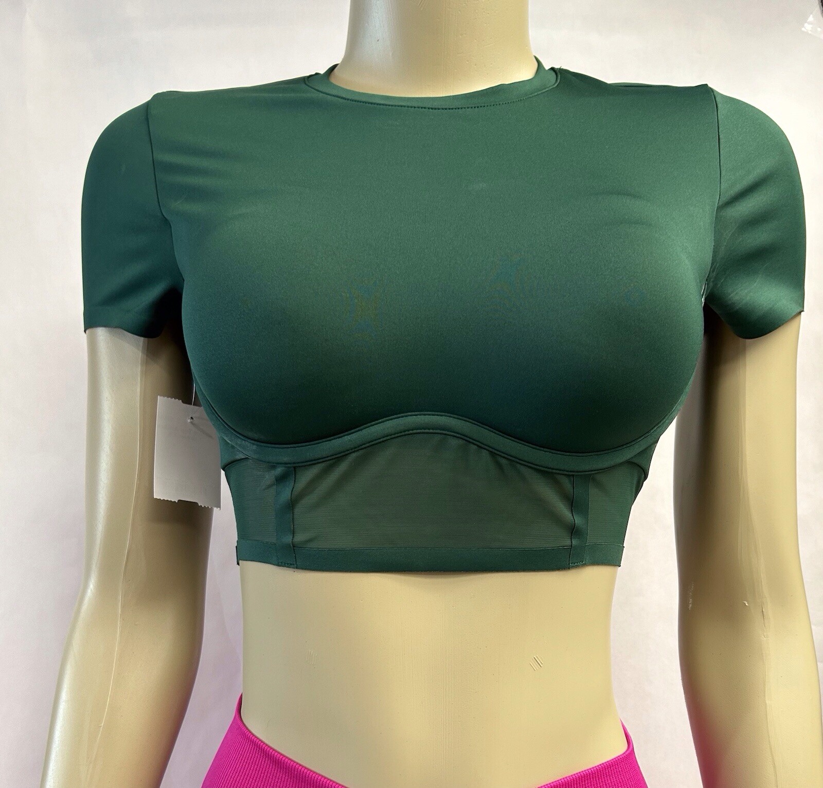 Adidas X Ivy Park Green Corset Top Crop Sheer Accents | Size XS