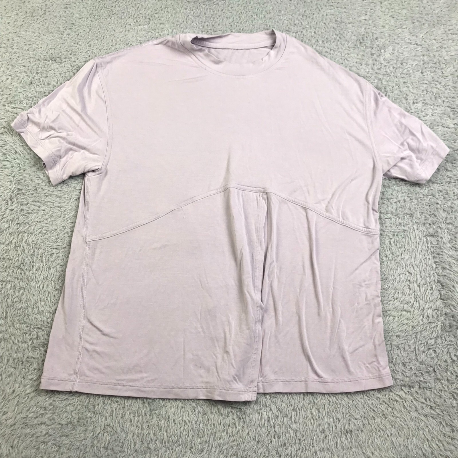 Lululemon Modal-Silk Blend Tie-Front Yoga Shirt Womens 4 Faint Lavender Tee