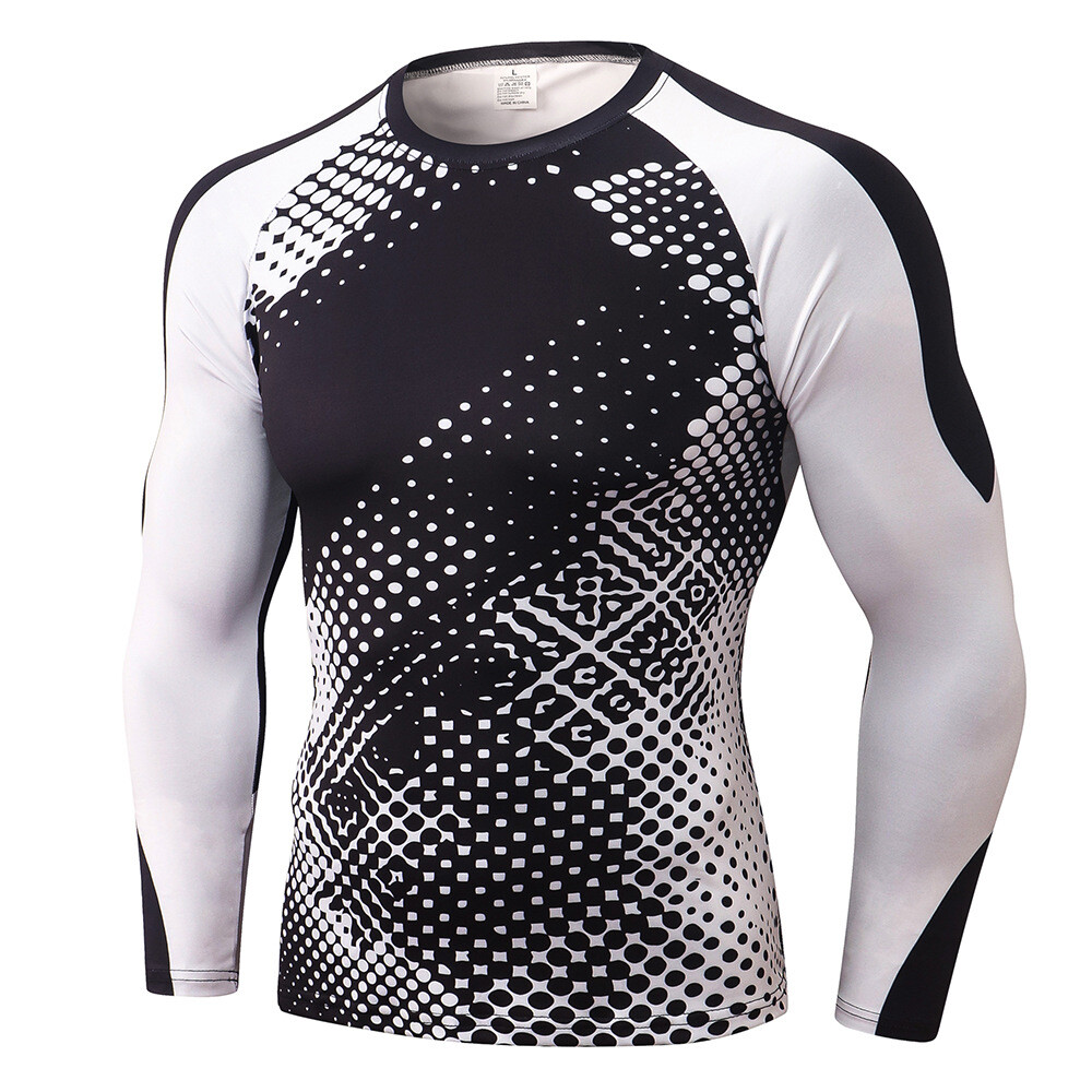 ZONBAILON Men’s Long Sleeve High Elastic Bodysuit Quick Dry Sports Training Top