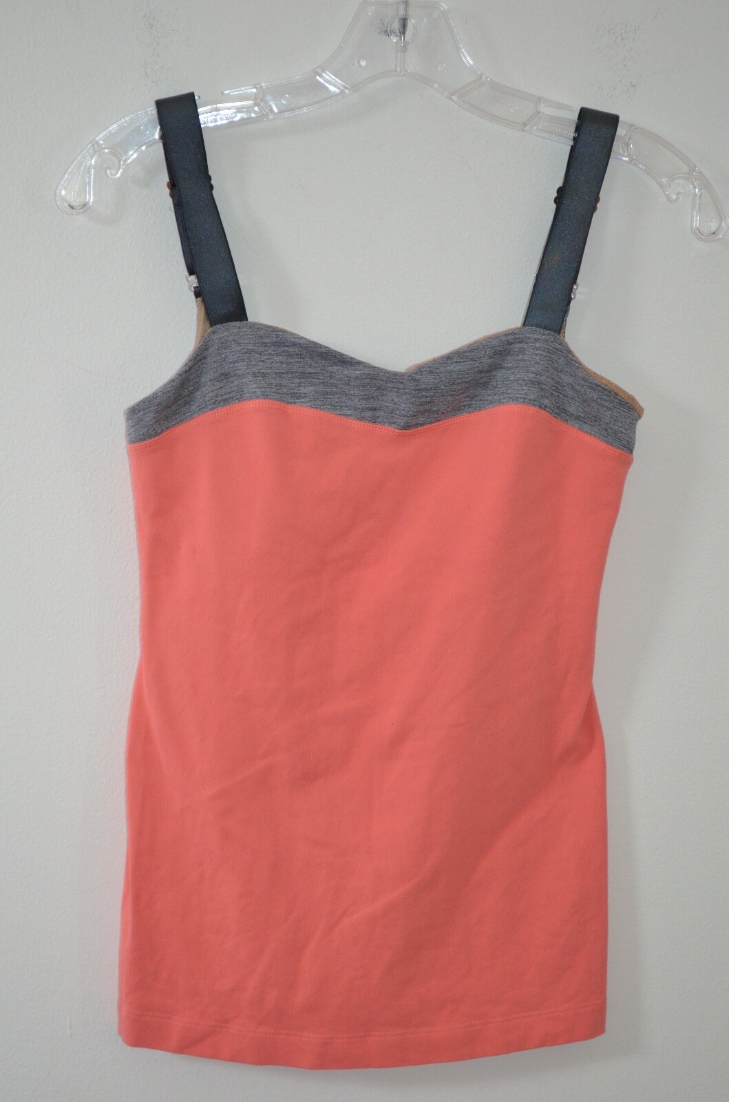 Lululemon Women’s Coral/Gray Yoga Athletic Adjustable Strap Bra Tank Top Size 6