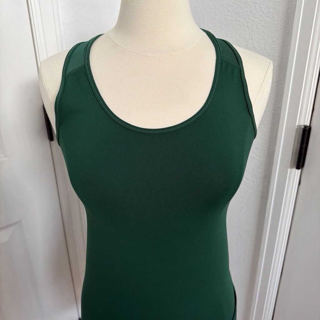 Athletes Ruched Racer Back Green Yoga Top Small