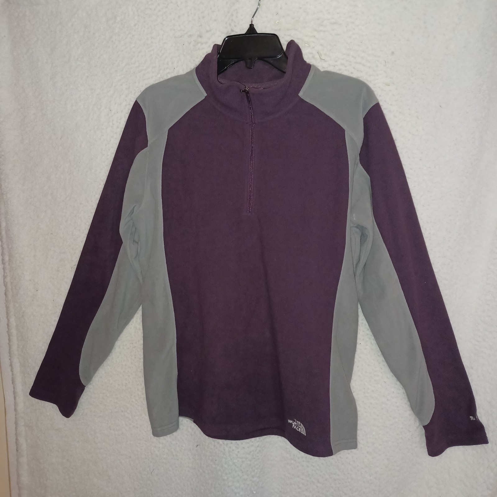The North Face TKA 100 Women XL Fleece 1/4 Zip Up Pullover Long Sleeve Purple B3