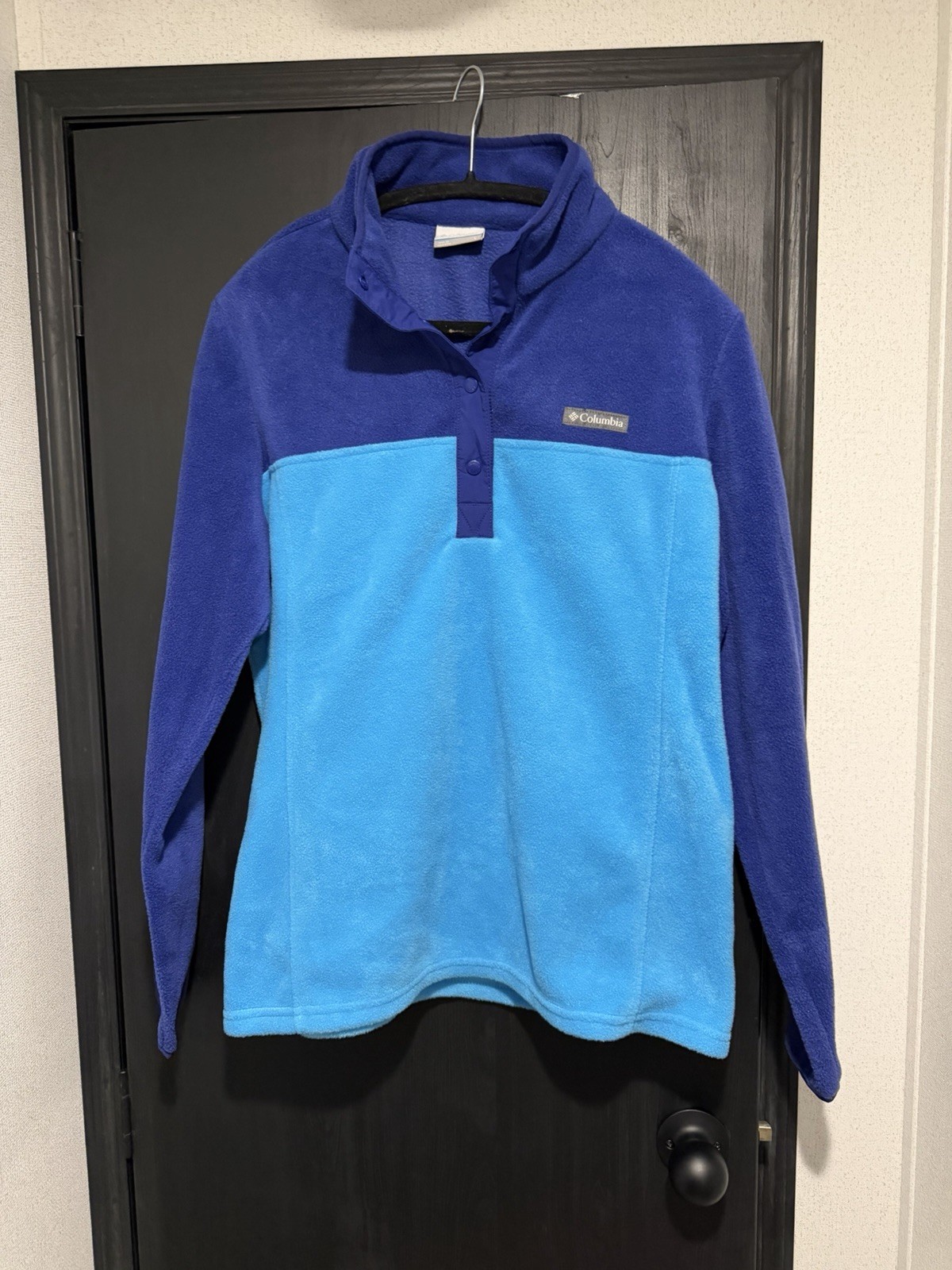 Columbia Benton Springs II Women’s Blue Fleece Pullover Half Snap Cozy Outdoor